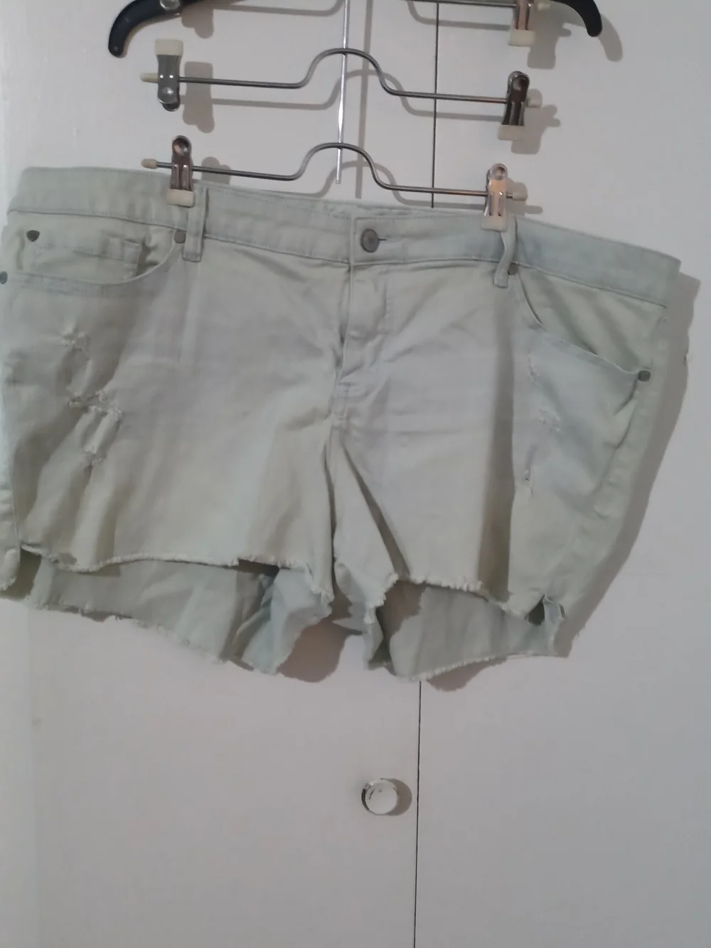 torrid Mint Green Distressed Denim Shorts